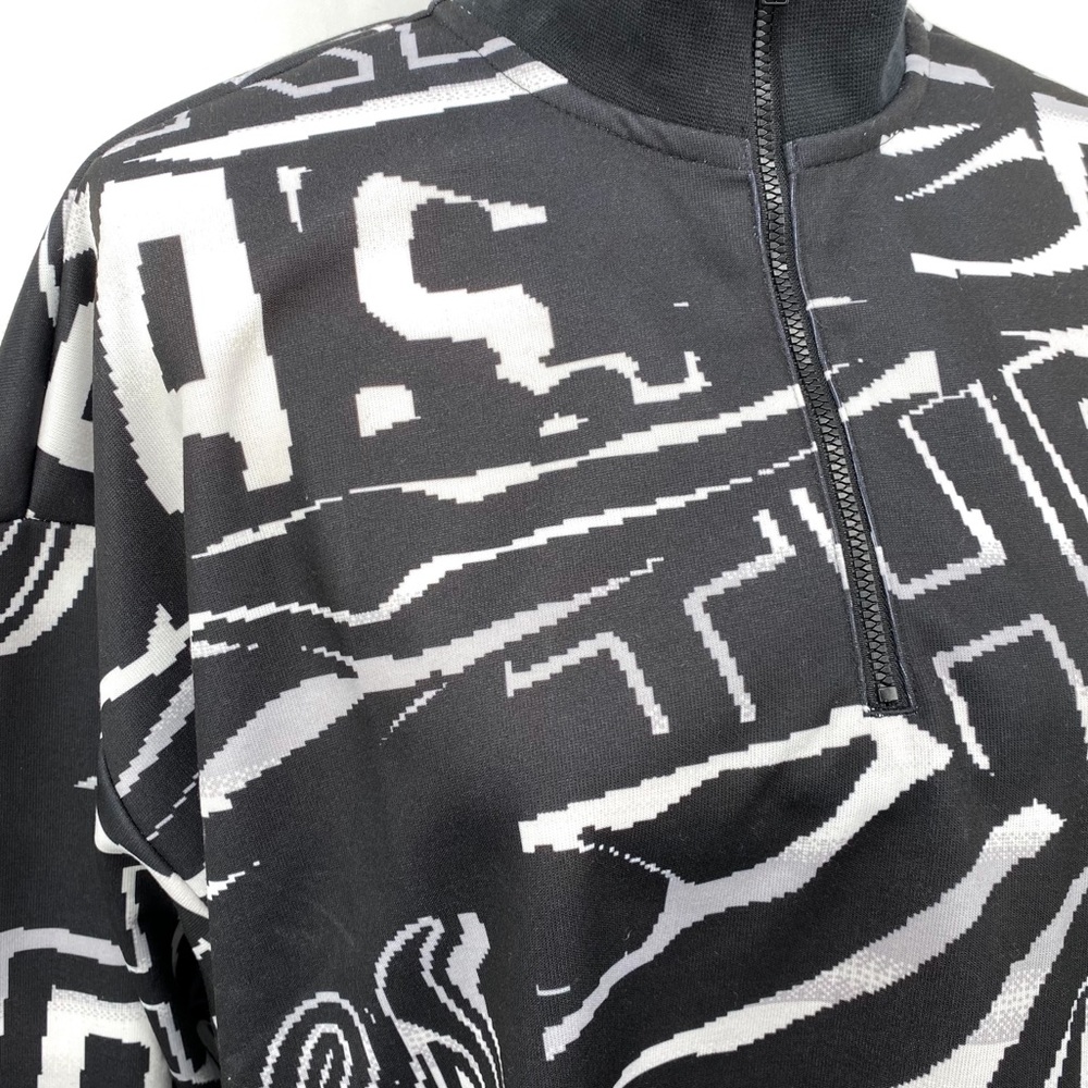 ADIDAS Women’s Halfzip Graphic Sweatshirt Black Size XL - Picture 4 of 16
